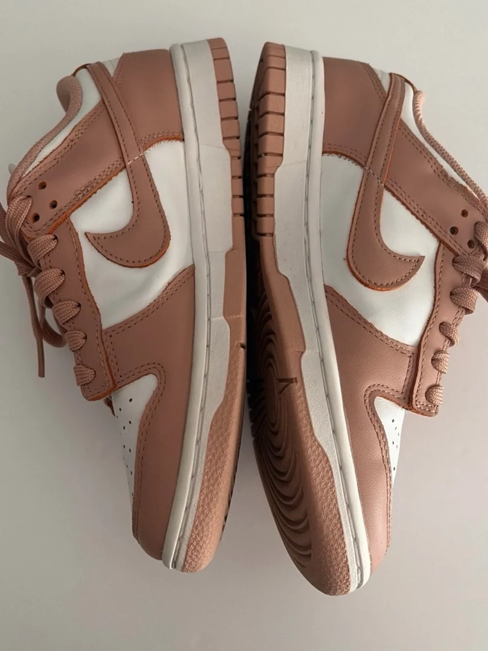 Nike Women’s Dunks Sneakers in Rose Tan and White